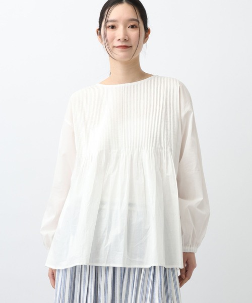 studio CLIP（スタディオクリップ）の「《natural by clip》Cメニーピンタックブラウス（シャツ/ブラウス・レディース・オフホワイト/ライトグレー/ライトグリーン・FREE）」の20枚目の写真