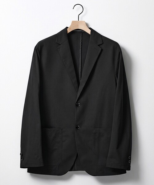 ABAHOUSE GRAY（アバハウスグレイ）の「【SMART CLOSET】接触冷感 カットメッシュ ジャケット / セットアップ対応（テーラードジャケット・メンズ・ブラック/ネイビー・50/48/46/44）」の2枚目の写真