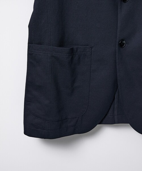 ABAHOUSE GRAY（アバハウスグレイ）の「【SMART CLOSET】接触冷感 カットメッシュ ジャケット / セットアップ対応（テーラードジャケット・メンズ・ブラック/ネイビー・50/48/46/44）」の9枚目の写真