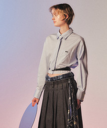 【HL】DETACHABLE TIE CROPPED SHIRT
