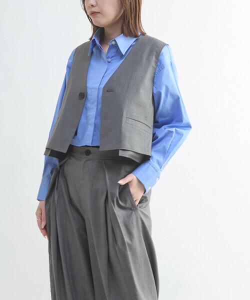 CONVERSE TOKYO(コンバーストウキョウ)の「【HL】DETACHABLE TIE CROPPED SHIRT(シャツ/ブラウス・レディース・ブルー/サックスブルー・FREE)」の21枚目の写真