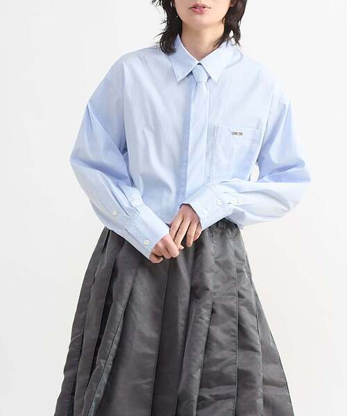 CONVERSE TOKYO(コンバーストウキョウ)の「【HL】DETACHABLE TIE CROPPED SHIRT(シャツ/ブラウス・レディース・ブルー/サックスブルー・FREE)」の17枚目の写真