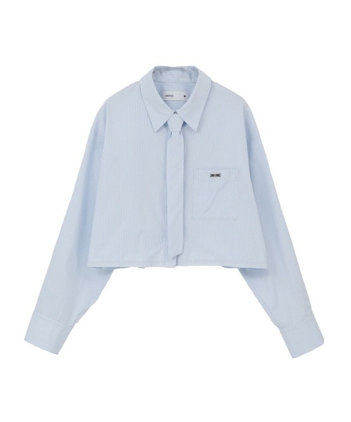 CONVERSE TOKYO(コンバーストウキョウ)の「【HL】DETACHABLE TIE CROPPED SHIRT(シャツ/ブラウス・レディース・ブルー/サックスブルー・FREE)」の13枚目の写真