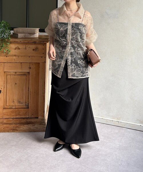 Thevon(ゼボン)の「チュール花柄刺繍シャツ(シャツ/ブラウス・レディース・ホワイト系その他/ブラック・FREE)」の7枚目の写真