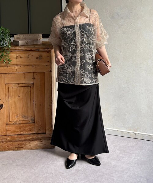 Thevon(ゼボン)の「チュール花柄刺繍シャツ(シャツ/ブラウス・レディース・ホワイト系その他/ブラック・FREE)」の11枚目の写真