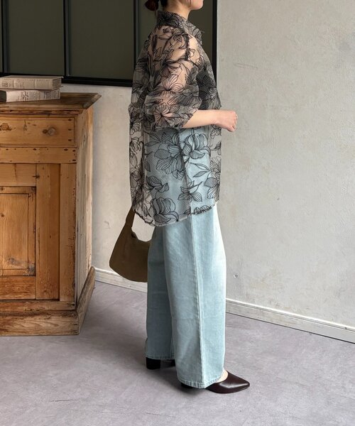Thevon(ゼボン)の「チュール花柄刺繍シャツ(シャツ/ブラウス・レディース・ホワイト系その他/ブラック・FREE)」の18枚目の写真