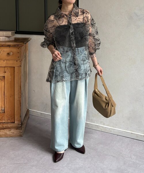 Thevon(ゼボン)の「チュール花柄刺繍シャツ(シャツ/ブラウス・レディース・ホワイト系その他/ブラック・FREE)」の19枚目の写真