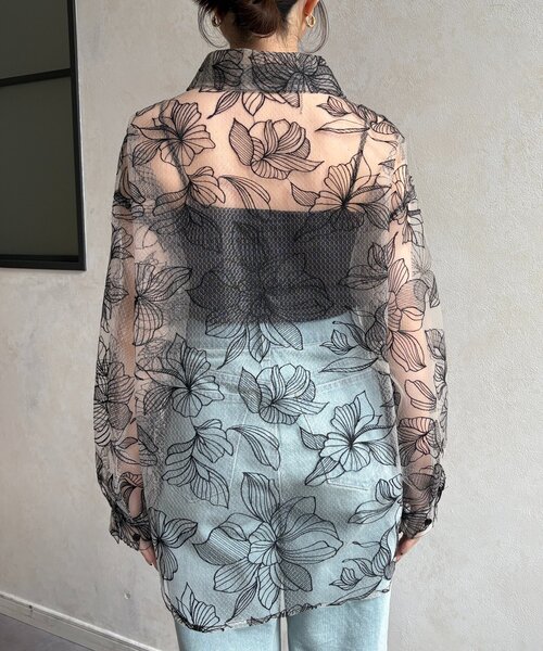 Thevon(ゼボン)の「チュール花柄刺繍シャツ(シャツ/ブラウス・レディース・ホワイト系その他/ブラック・FREE)」の21枚目の写真