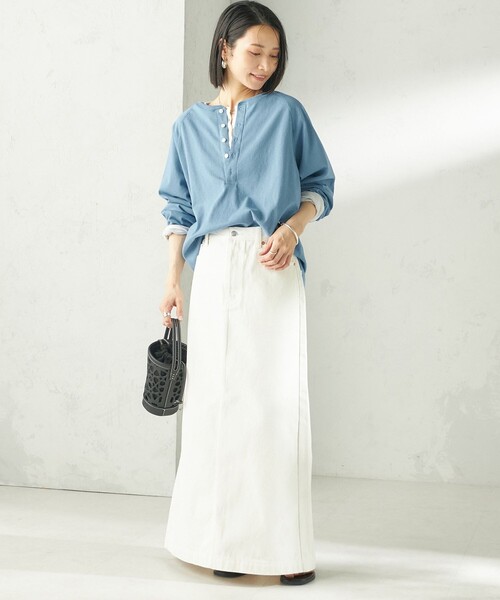 SHIPS(シップス)の「【SHIPS別注】onit: ヘンリー ネック プルオーバー(Tシャツ/カットソー・レディース・グレー/ライトグレー/ライトブルー/ブラック・ONE SIZE)」の17枚目の写真