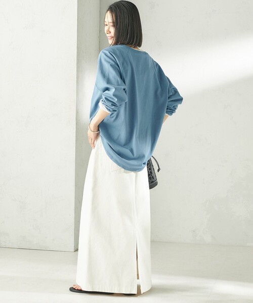 SHIPS(シップス)の「【SHIPS別注】onit: ヘンリー ネック プルオーバー(Tシャツ/カットソー・レディース・グレー/ライトグレー/ライトブルー/ブラック・ONE SIZE)」の19枚目の写真