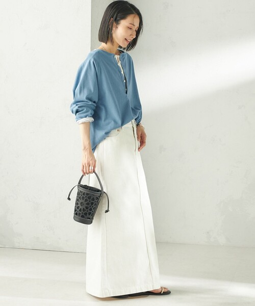 SHIPS(シップス)の「【SHIPS別注】onit: ヘンリー ネック プルオーバー(Tシャツ/カットソー・レディース・グレー/ライトグレー/ライトブルー/ブラック・ONE SIZE)」の20枚目の写真