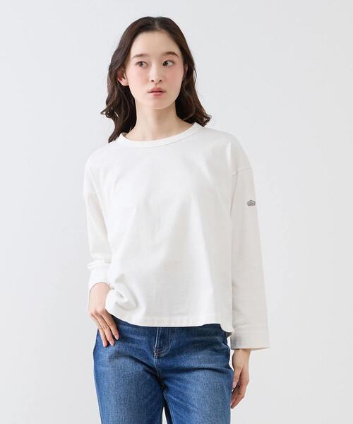 LOGEMENT DE CLAIRE(ロジュモンドクレール)の「クルーネック長袖Tシャツ(Tシャツ/カットソー・レディース・オフホワイト/グレー/ブラック・FREE)」の2枚目の写真