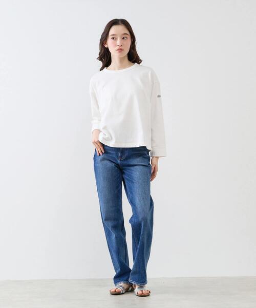 LOGEMENT DE CLAIRE(ロジュモンドクレール)の「クルーネック長袖Tシャツ(Tシャツ/カットソー・レディース・オフホワイト/グレー/ブラック・FREE)」の4枚目の写真