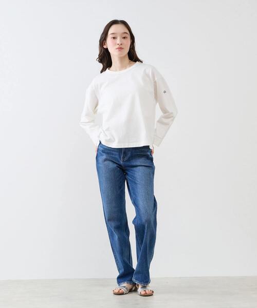 LOGEMENT DE CLAIRE(ロジュモンドクレール)の「クルーネック長袖Tシャツ(Tシャツ/カットソー・レディース・オフホワイト/グレー/ブラック・FREE)」の5枚目の写真