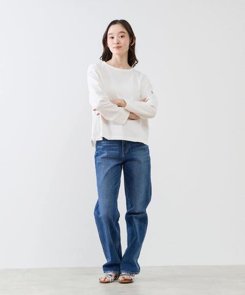 LOGEMENT DE CLAIRE(ロジュモンドクレール)の「クルーネック長袖Tシャツ(Tシャツ/カットソー・レディース・オフホワイト/グレー/ブラック・FREE)」の6枚目の写真