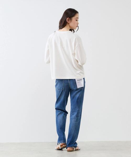 LOGEMENT DE CLAIRE(ロジュモンドクレール)の「クルーネック長袖Tシャツ(Tシャツ/カットソー・レディース・オフホワイト/グレー/ブラック・FREE)」の9枚目の写真