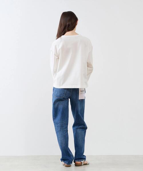 LOGEMENT DE CLAIRE(ロジュモンドクレール)の「クルーネック長袖Tシャツ(Tシャツ/カットソー・レディース・オフホワイト/グレー/ブラック・FREE)」の10枚目の写真