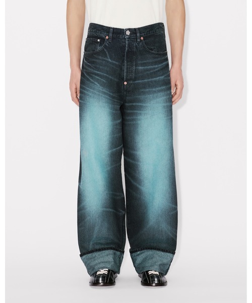 KENZO(ケンゾー)の「ターンアップワイド フィット ジーンズ イン ジャパニーズ デニム(デニムパンツ・メンズ・ブルー系その他・30/28/31)」の1枚目の写真