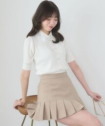 MAJESTIC LEGON | レースリボン襟ハーフスリーブニット(ニット/セーター)