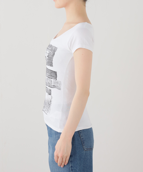 NACHE(ナチェ)の「【Geek Office / ギークオフィス】NACHE / ナチェ COLLAGE LOGO PRINTED T-SHIRT(Tシャツ/カットソー・レディース・アイボリー・SMALL)」の10枚目の写真