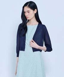 TOCCA トッカ ボレロ カーディガン ネイビー 装飾リボン XS 宮本茉由さん着用】GLOW CORSAGE KNIT ニットカーディガン