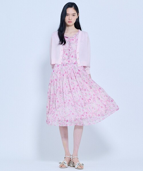 TOCCA(トッカ)の「SHEER CARDIGAN カーディガン(カーディガン/ボレロ・レディース・ネイビー系/ライトグリーン系/アイボリー系/ブラック系/ピンク系・MEDIUM/SMALL)」の12枚目の写真