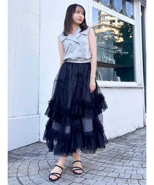 dazzlin(ダズリン)の「ノースリスウェットトップス(Tシャツ/カットソー・レディース・ネイビー/オフホワイト/グレー・FREE)」の10枚目の写真