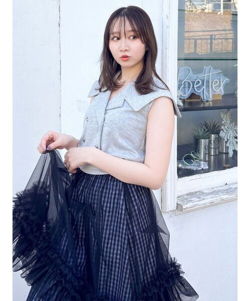 dazzlin(ダズリン)の「ノースリスウェットトップス(Tシャツ/カットソー・レディース・ネイビー/オフホワイト/グレー・FREE)」の14枚目の写真