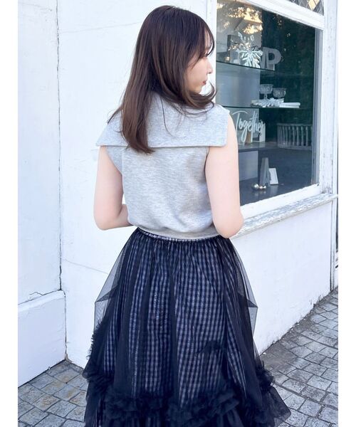 dazzlin(ダズリン)の「ノースリスウェットトップス(Tシャツ/カットソー・レディース・ネイビー/オフホワイト/グレー・FREE)」の16枚目の写真