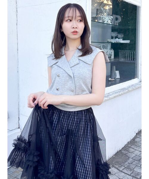 dazzlin(ダズリン)の「ノースリスウェットトップス(Tシャツ/カットソー・レディース・ネイビー/オフホワイト/グレー・FREE)」の17枚目の写真