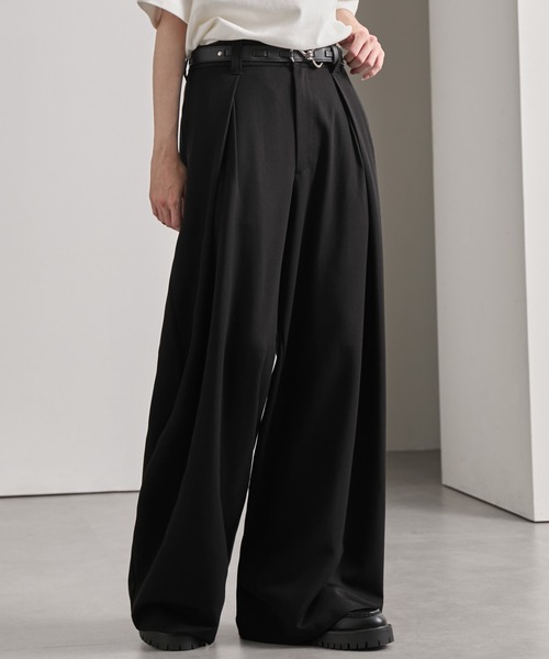cussil(クシル)の「【cussil/クシル】レイヤードクロス3タックデザインバギースラックス【セットアップ対応】(スラックス・メンズ・グレー/ブラック・S/M/L)」の10枚目の写真