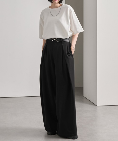 cussil(クシル)の「【cussil/クシル】レイヤードクロス3タックデザインバギースラックス【セットアップ対応】(スラックス・メンズ・グレー/ブラック・S/M/L)」の15枚目の写真