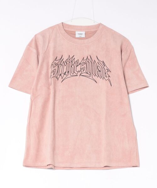 8(eight)(エイト)の「フェイクスウェードTシャツ(Tシャツ/カットソー・メンズ・ピンク/チャコール/グレー・MEDIUM/LARGE)」の2枚目の写真