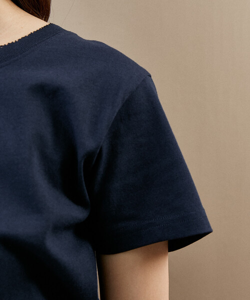 PUBLUX(パブリュクス)の「PUBLUX/パブリュクス ピコレース クルーネック Tシャツ 限定展開(Tシャツ/カットソー・レディース・チャコールグレー/ネイビー/ブラウン/ホワイト・フリ-)」の10枚目の写真