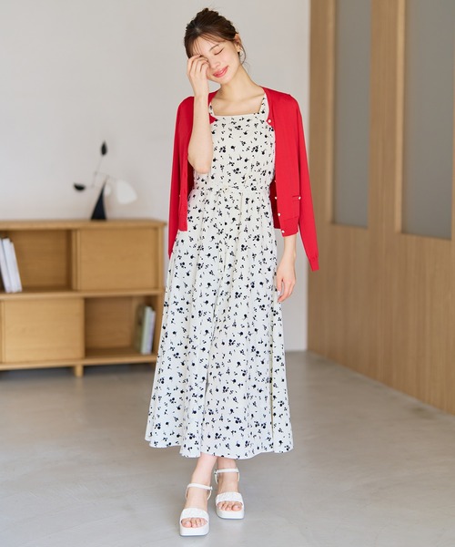 MISCH MASCH(ミッシュマッシュ)の「2026春夏新作 スクエアネックバックリボンAラインワンピース(ワンピース・レディース・ラベンダー/レッド/ブラック/ホワイト×ブラック・S/M)」の2枚目の写真