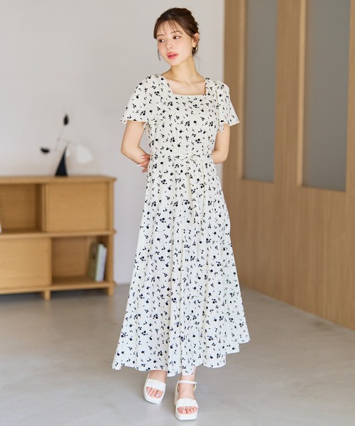 MISCH MASCH(ミッシュマッシュ)の「2026春夏新作 スクエアネックバックリボンAラインワンピース(ワンピース・レディース・ラベンダー/レッド/ブラック/ホワイト×ブラック・S/M)」の8枚目の写真