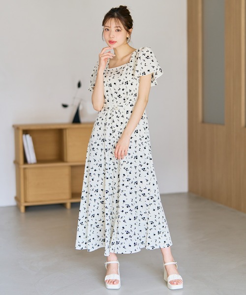 MISCH MASCH(ミッシュマッシュ)の「2026春夏新作 スクエアネックバックリボンAラインワンピース(ワンピース・レディース・ラベンダー/レッド/ブラック/ホワイト×ブラック・S/M)」の9枚目の写真