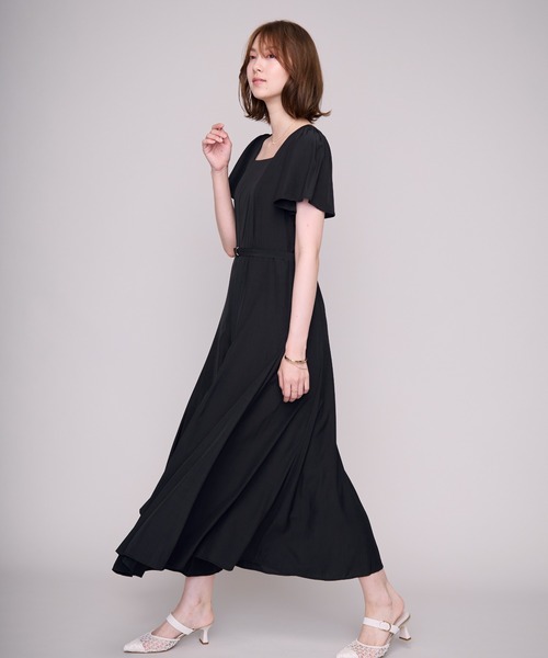 MISCH MASCH（ミッシュマッシュ）の「2026春夏新作 スクエアネックバックリボンAラインワンピース（ワンピース・レディース・ラベンダー/レッド/ブラック/ホワイト×ブラック・S/M）」の15枚目の写真