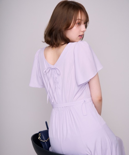 MISCH MASCH（ミッシュマッシュ）の「2026春夏新作 スクエアネックバックリボンAラインワンピース（ワンピース・レディース・ラベンダー/レッド/ブラック/ホワイト×ブラック・S/M）」の13枚目の写真