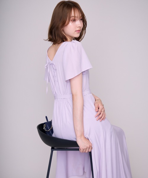 MISCH MASCH（ミッシュマッシュ）の「2026春夏新作 スクエアネックバックリボンAラインワンピース（ワンピース・レディース・ラベンダー/レッド/ブラック/ホワイト×ブラック・S/M）」の14枚目の写真