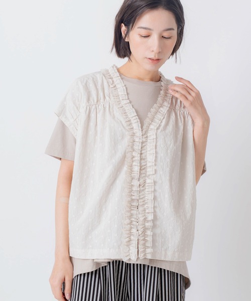 Kelen(ケレン)の「「KELEN / ケレン」前後2WAY刺繍コットントップス(シャツ/ブラウス・レディース・ブラック/オフホワイト/ホワイト系その他・FREE)」の3枚目の写真