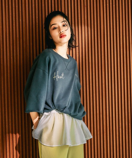 LEPSIM(レプシィム)の「ミニ裏毛アソート5分袖プルオーバー 639423(Tシャツ/カットソー・レディース・イエロー/ピンク/チャコールグレー/オフホワイト・FREE)」の6枚目の写真