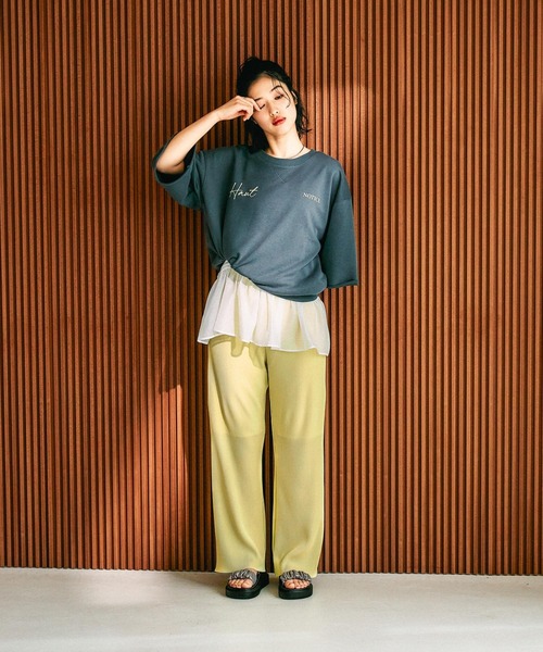 LEPSIM(レプシィム)の「ミニ裏毛アソート5分袖プルオーバー 639423(Tシャツ/カットソー・レディース・イエロー/ピンク/チャコールグレー/オフホワイト・FREE)」の7枚目の写真