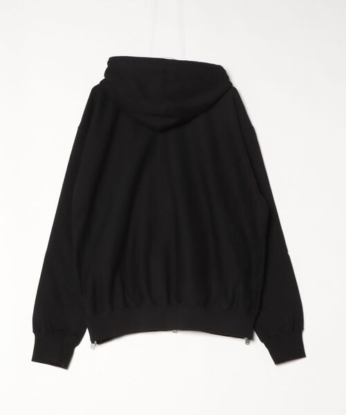 JOHN LAWRENCE SULLIVAN（ジョンローレンスサリバン）の「LEATHER POCKET ZIP-UP SWEAT HOODIE（パーカー・メンズ・ブラック・SMALL/MEDIUM）」の4枚目の写真