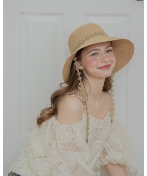 JUMELLE(ジュメロ)の「フラワーレースハット(ハット・レディース・アイボリー・FREE)」の4枚目の写真