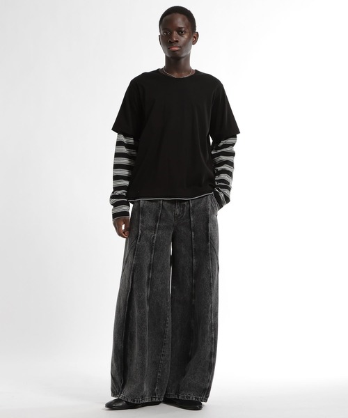 HARE（ハレ）の「Inner layerカットソー(HARE)（Tシャツ/カットソー・メンズ・グレー/ブラック・FREE）」の12枚目の写真