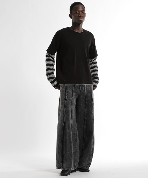 HARE（ハレ）の「Inner layerカットソー(HARE)（Tシャツ/カットソー・メンズ・グレー/ブラック・FREE）」の11枚目の写真