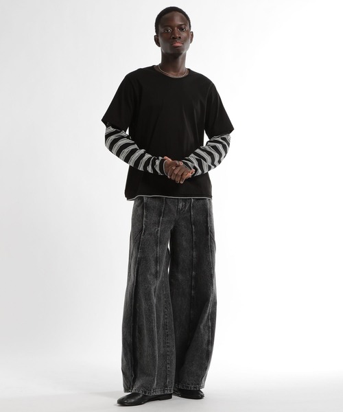 HARE（ハレ）の「Inner layerカットソー(HARE)（Tシャツ/カットソー・メンズ・グレー/ブラック・FREE）」の10枚目の写真