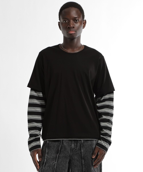 HARE（ハレ）の「Inner layerカットソー(HARE)（Tシャツ/カットソー・メンズ・グレー/ブラック・FREE）」の6枚目の写真