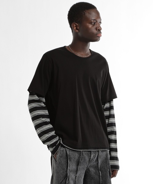 HARE（ハレ）の「Inner layerカットソー(HARE)（Tシャツ/カットソー・メンズ・グレー/ブラック・FREE）」の5枚目の写真